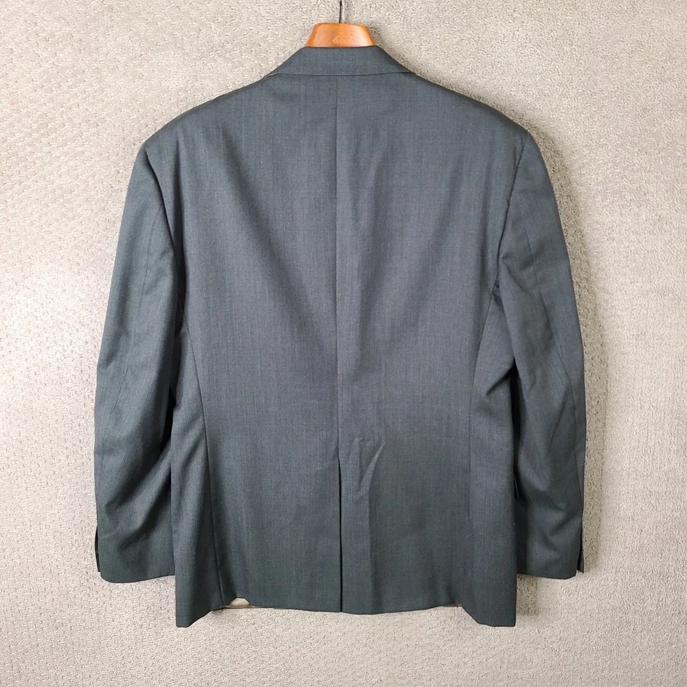 Botany 500 Jacket Mens 44L Gray Striped Athletic Fit Blazer 2 Button‎ USA Made